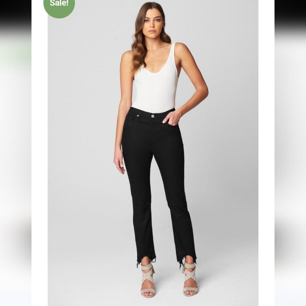 NWT 147$ Blank Nyc The Madison Crop In Don't Be Slick Black jeans Size 25